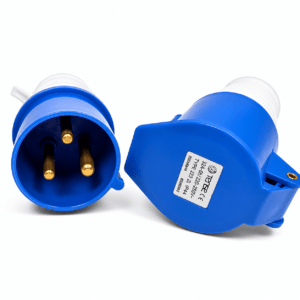 Tense IP44 32A 3-Pin Industrial Plug and Wall Socket Connector Set